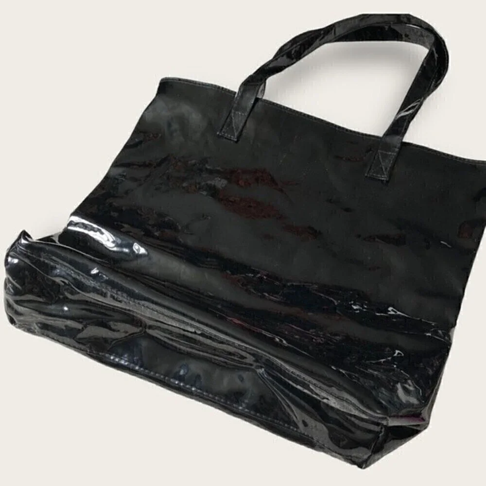 Vintage Bloomies Patent Thick Vinyl Shopping Bag Bloomingdale’s Shopper Tote